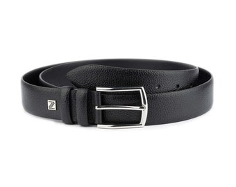 Black Leather Belt With Elegant Silver Buckle - A Modern  display picture 2