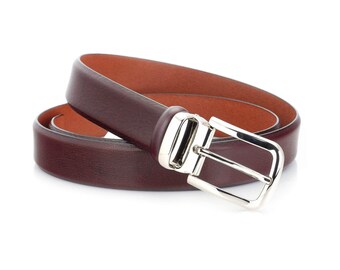 Mens Cognac Dress Belt Genuine Leather 1 1/8 inch Brown Suit Real Leather Belt