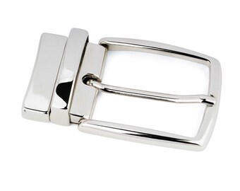 Cowboy Craft Reversible Belt Buckle - Fits 1-3/8" & 1-1/8" Belts, Silver Finish