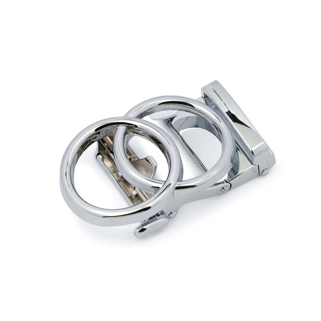 Double Circle Buckle Ratcheting Belt Buckle Double O Belts Automatic