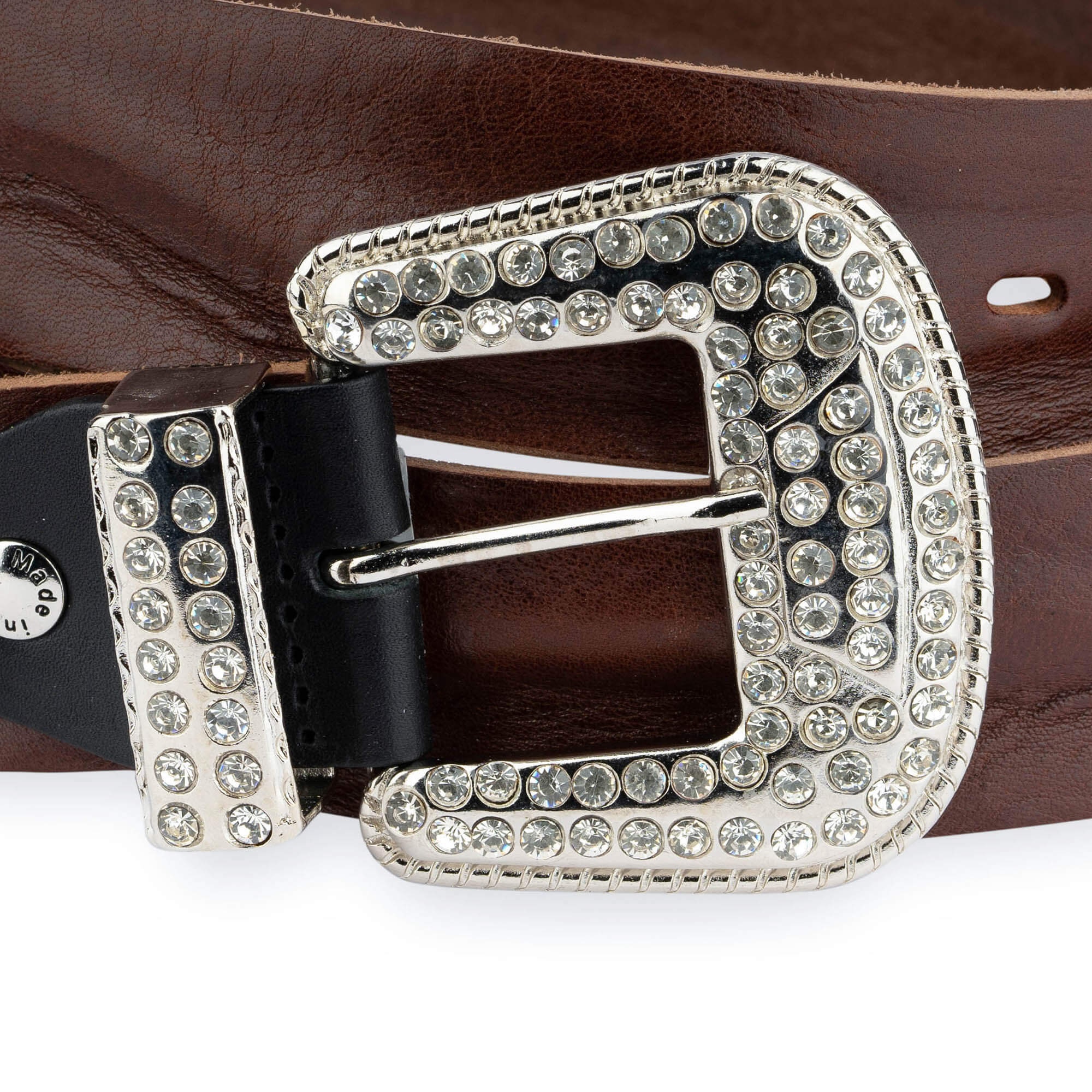 Mens western clearance belts with rhinestones