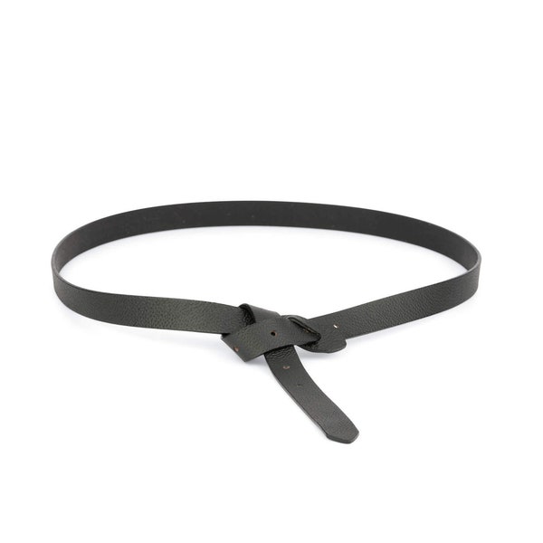 womens leather tie belt