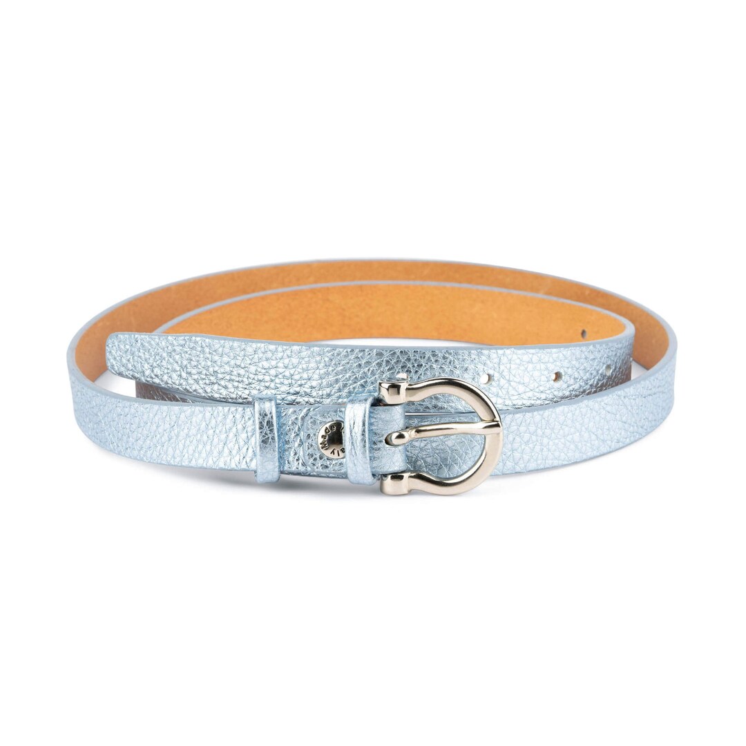 Silver and Blue Women\'s Belt HUSSATOP Women Shiny Sequins PU Leather Waist Belt Girls  main image 2