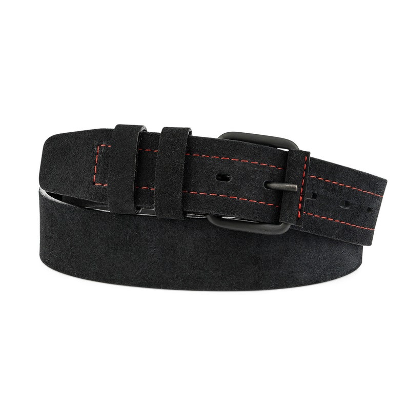 Mens Belt Black Suede Leather Belt Mens Belts Wide Thick Etsy