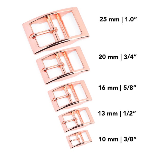 Center Bar Belt Buckle - Rose Gold Belt Buckle - Rose Belt Buckle - Golden Belt Buckle - Replacement Belt Bag Collar Buckle 10-25 mm