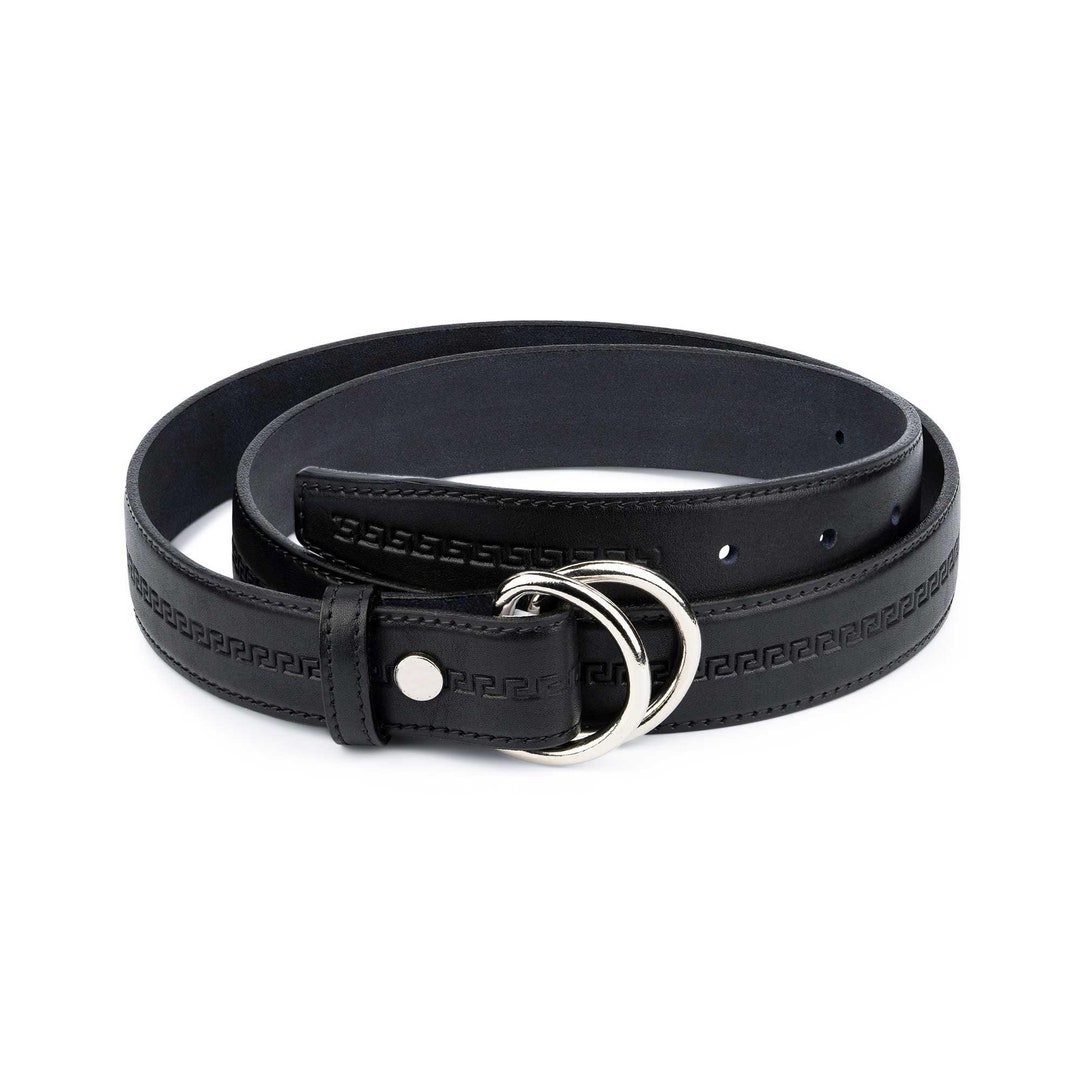 Wvapzxx Punk Rock Leather Belts For Women Black Coffee Chain