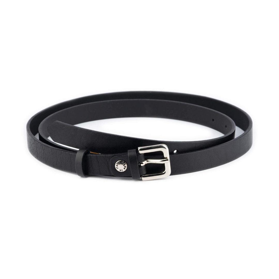 thin black belt for dress