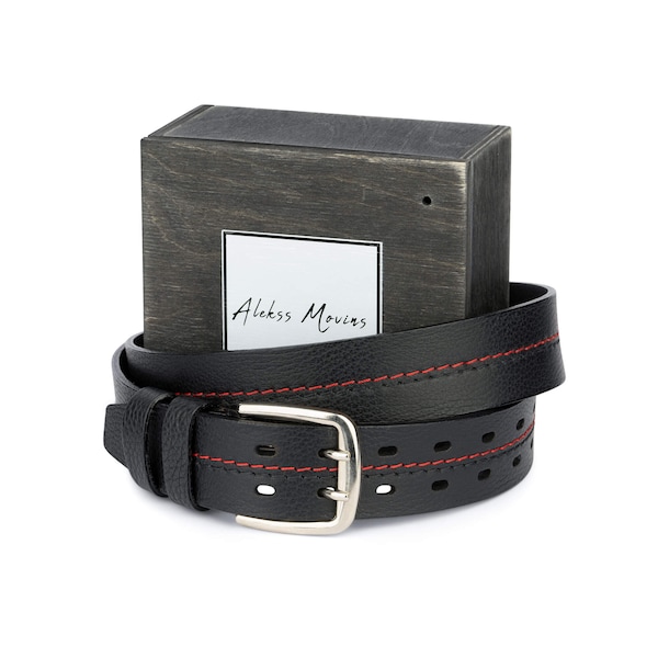 Birthday Gift Ideas For Him - Two Prong Belt - Perfect Gift For Him - Double Prong Leather Belt - Men Gift Ideas