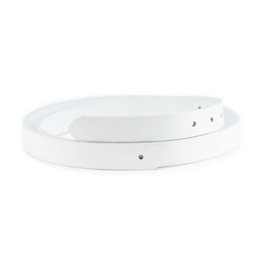 Correia de cinto de couro de búfalo branco com furo de 1 polegada para fivela de reposição, correia de cinto ajustável sem fivela