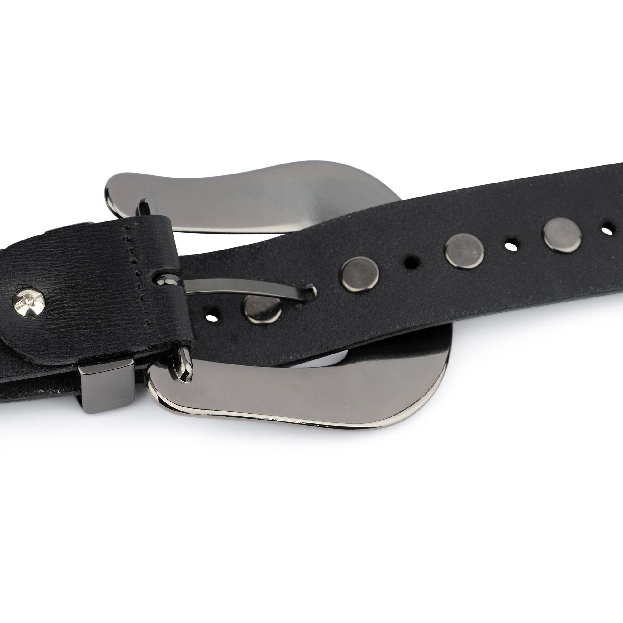 Cintura Unisex In Pelle DECHOL Con Strass E Borchie, Stile Cowboy E Punk, Regolabile