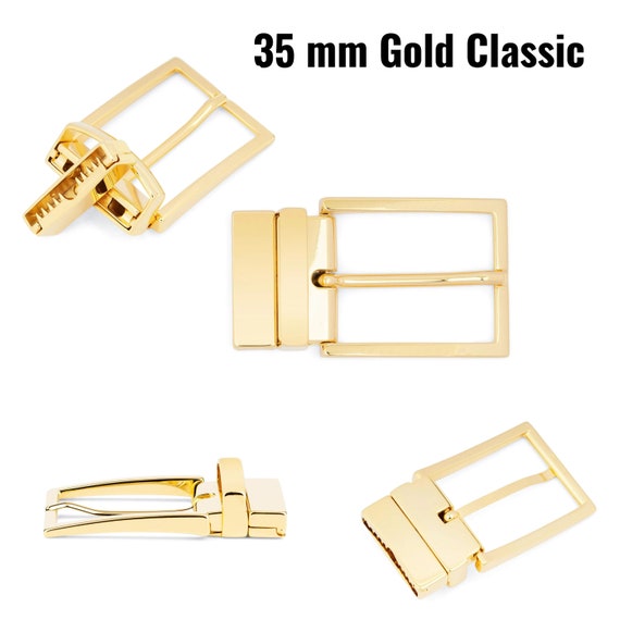 Classic 35 mm or 40 mm Metal Reversible Replacement Belt Buckle Single Prong
