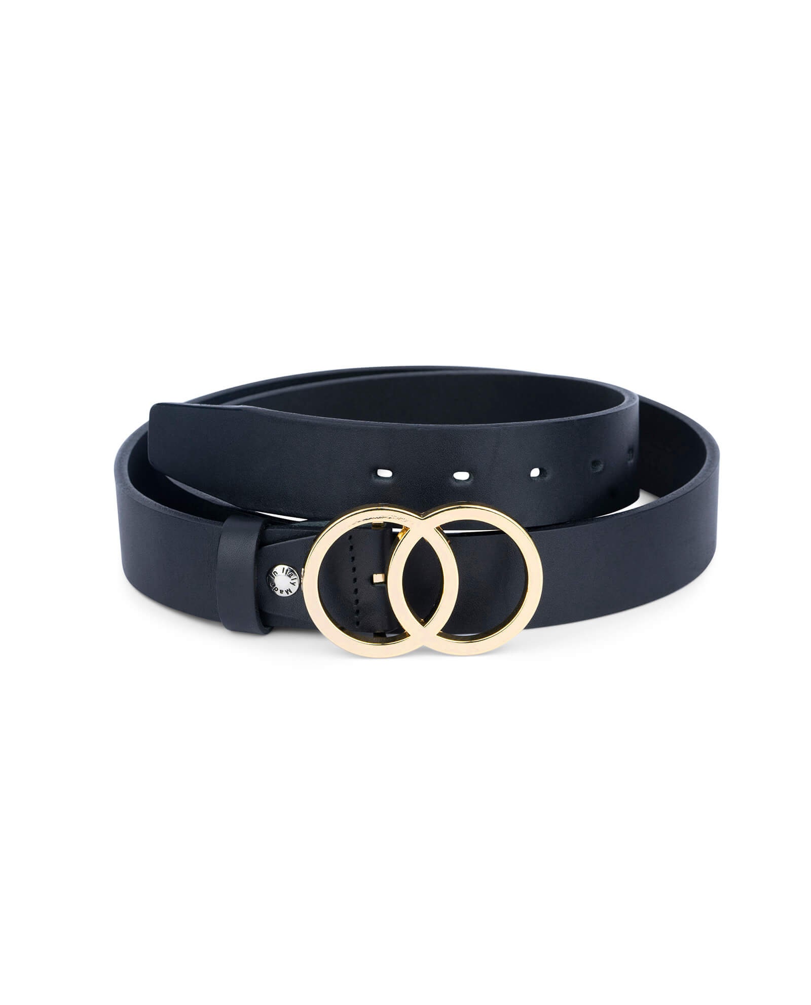 Black with gold buckle