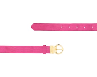 pink suede belt