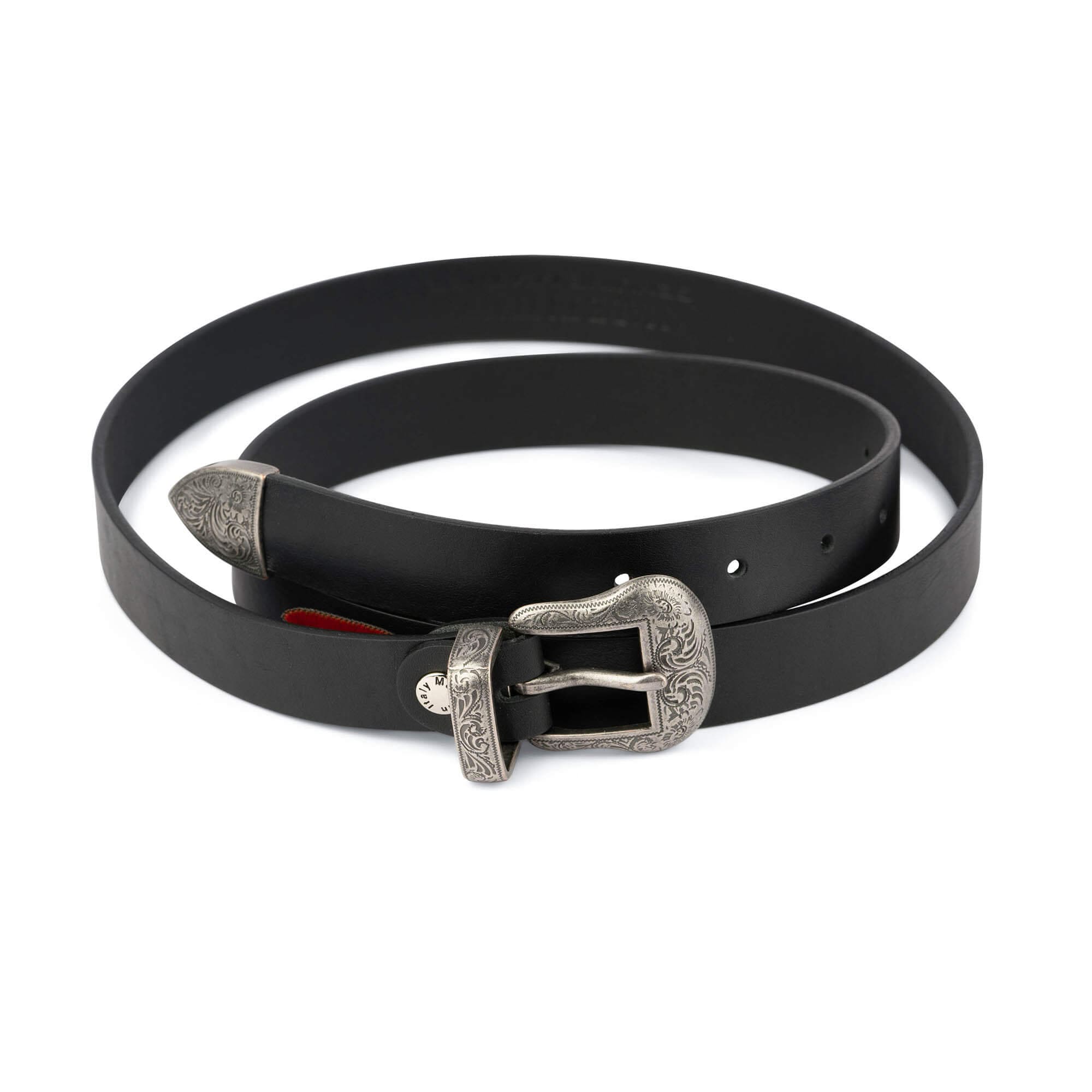 ●DOFFJASON● CAFFHAIR SIMPLE WESTERN BELT BLACK DJ24SSCBT00 Amazon.com: SANSTHS Western Belt Cowboy Belts for Men Women