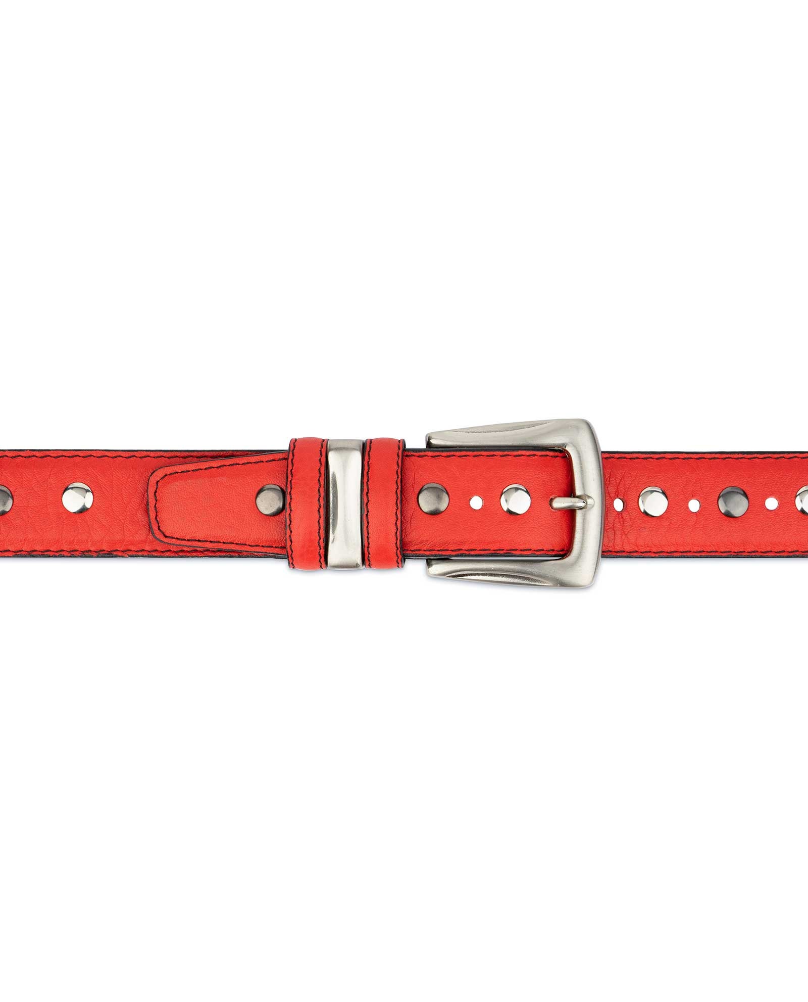 Red Studded Belt Studded Leather Belt Studded Belt Mens | Etsy