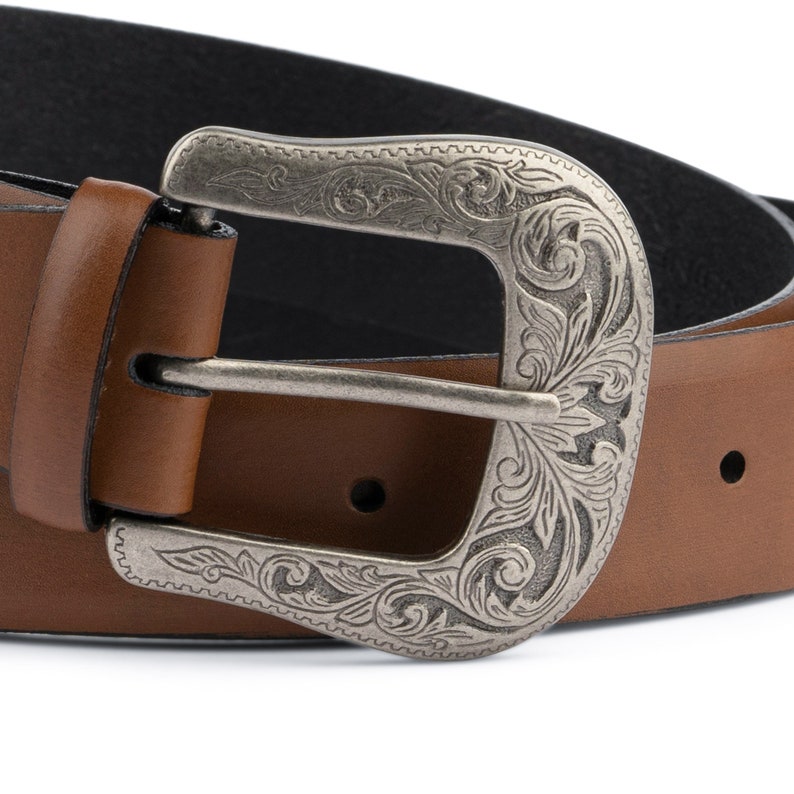 Western belt Mens belts Brown leather belt Mens western belt Brown belt Cowboy belt Men/'s leather belt Vintage buckle belt