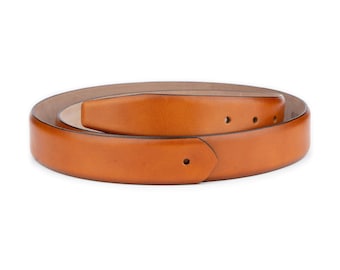 Mens Light Brown Belt Strap For Buckles Best Quality Leather Belt Strap With No Buckle 35 Mm