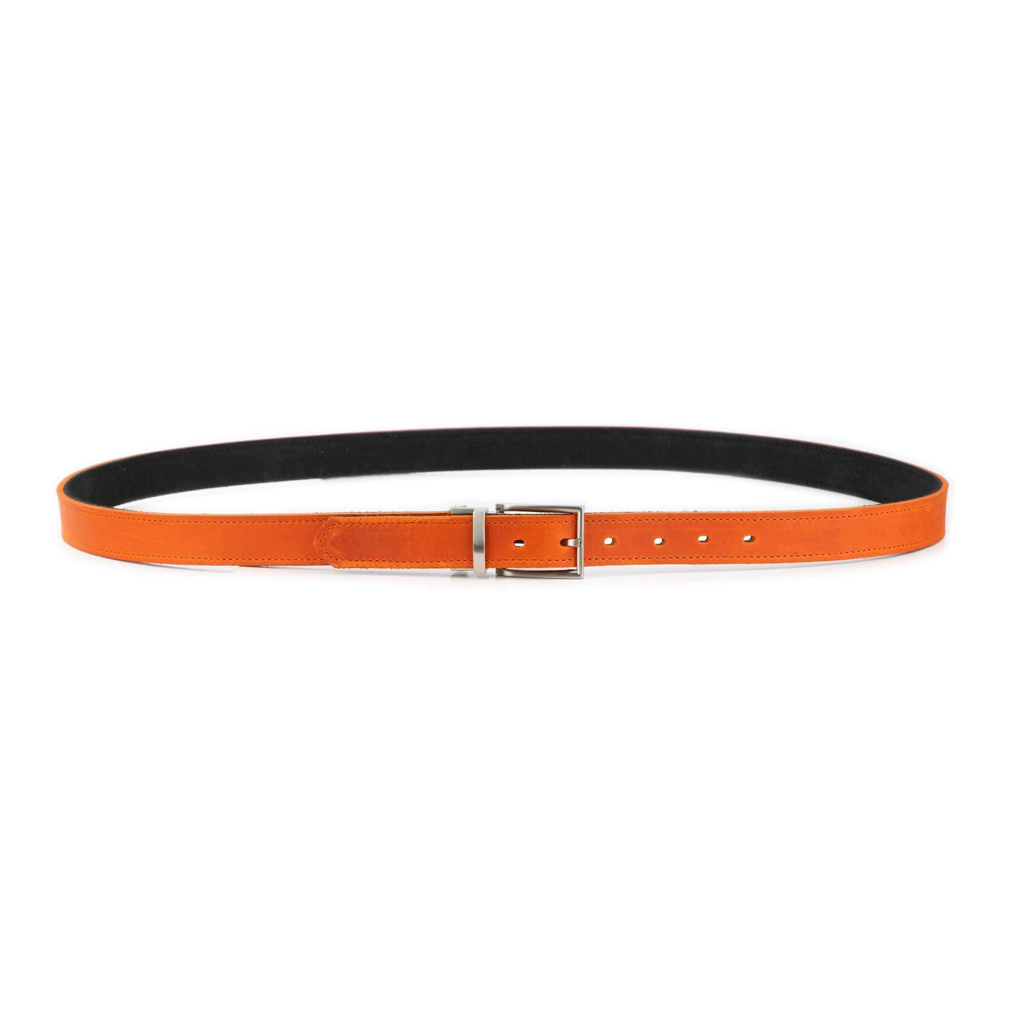 Orange Mens Reversible Belt Italian Silver Buckle Gents  display picture 2