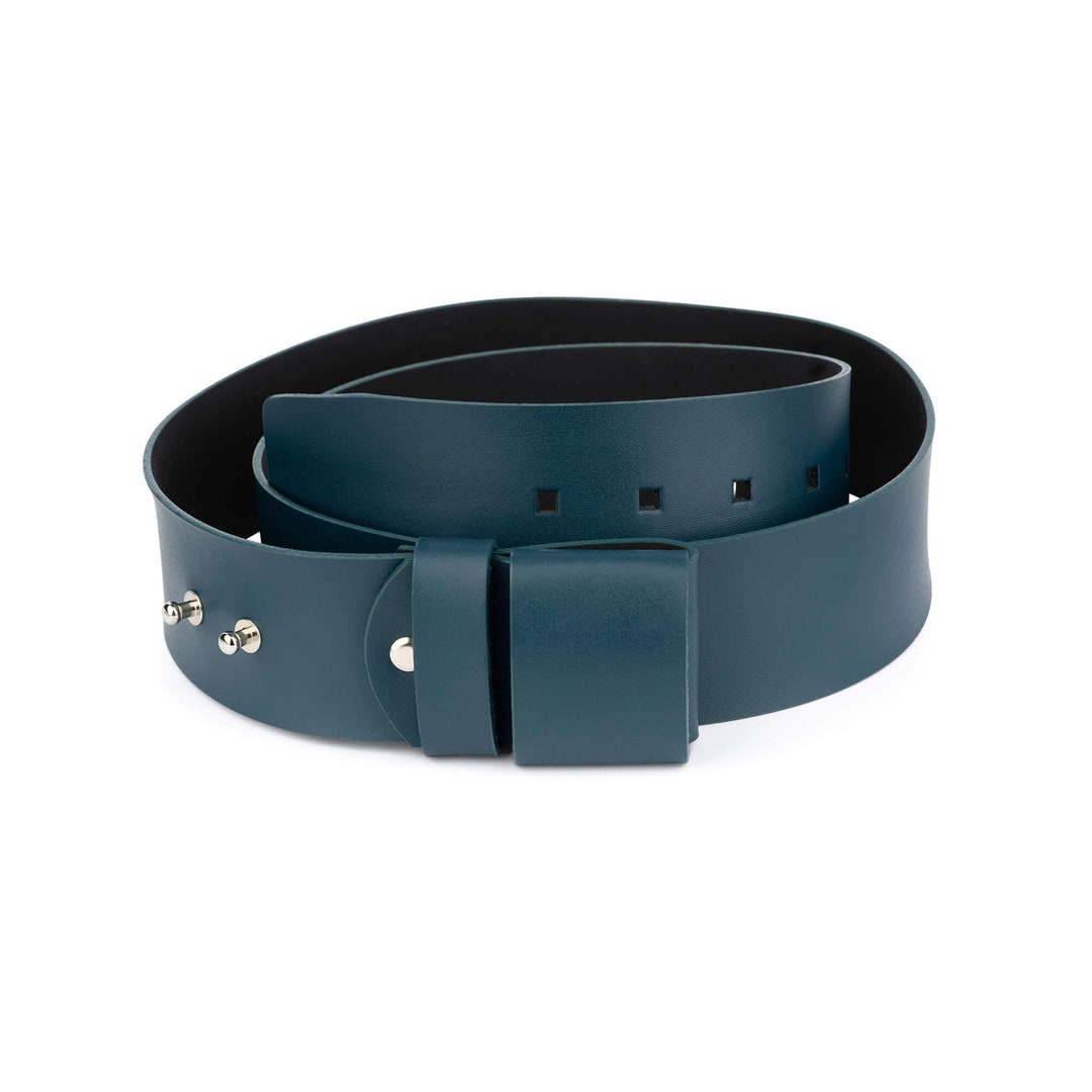 Womens Blue Belt - Dress Blue Belt - Leather Belt 2 Inch
