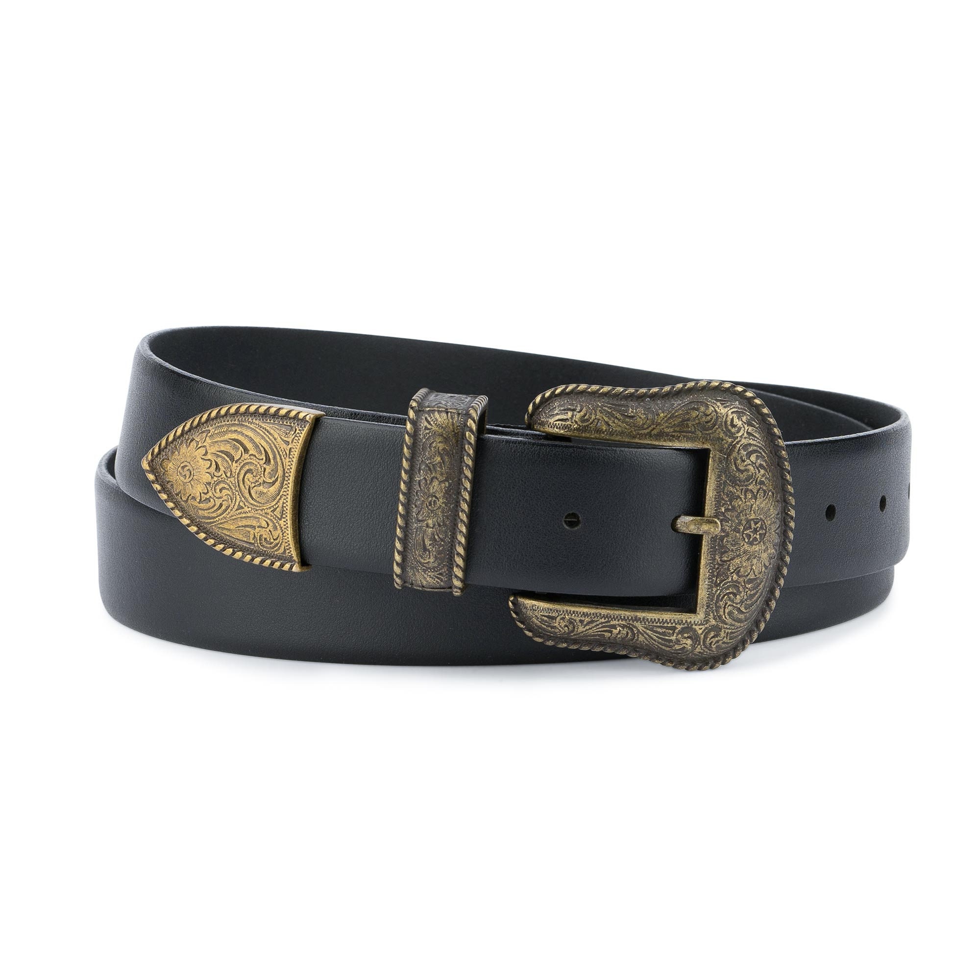 Bronze Soft Leather Belt Gold Buckle B60 Concitor Men main image 4