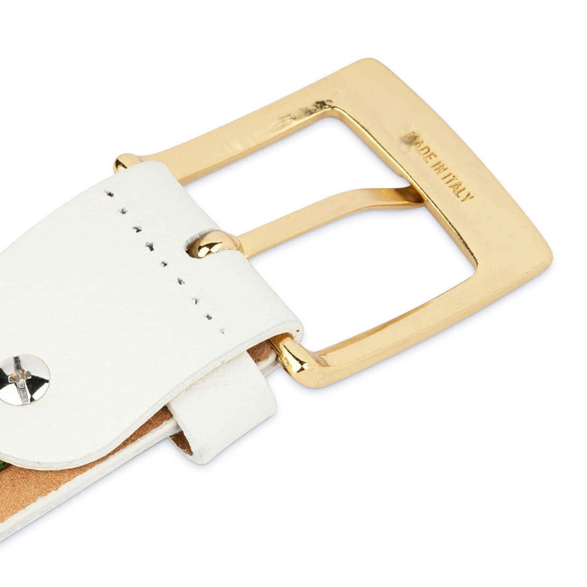 White and gold belts sale