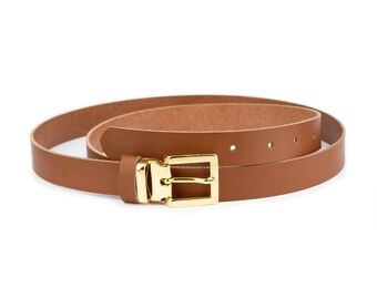 Vero Rettile Italian Snakeskin Leather Belt for Men Women Brown 