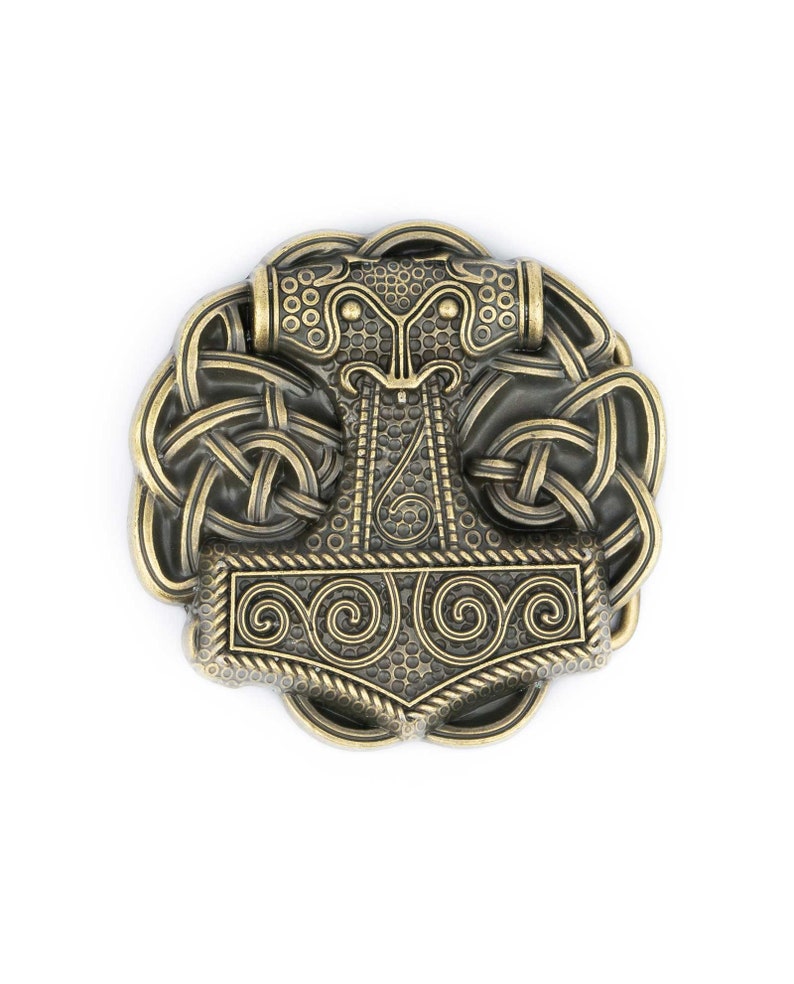 Bronze Buckle Thor/'s Belt Round Belt Buckle Thors Hammer Buckle Norse Belt Buckle Viking Belt Mjolnir Belt Viking Belt Buckle