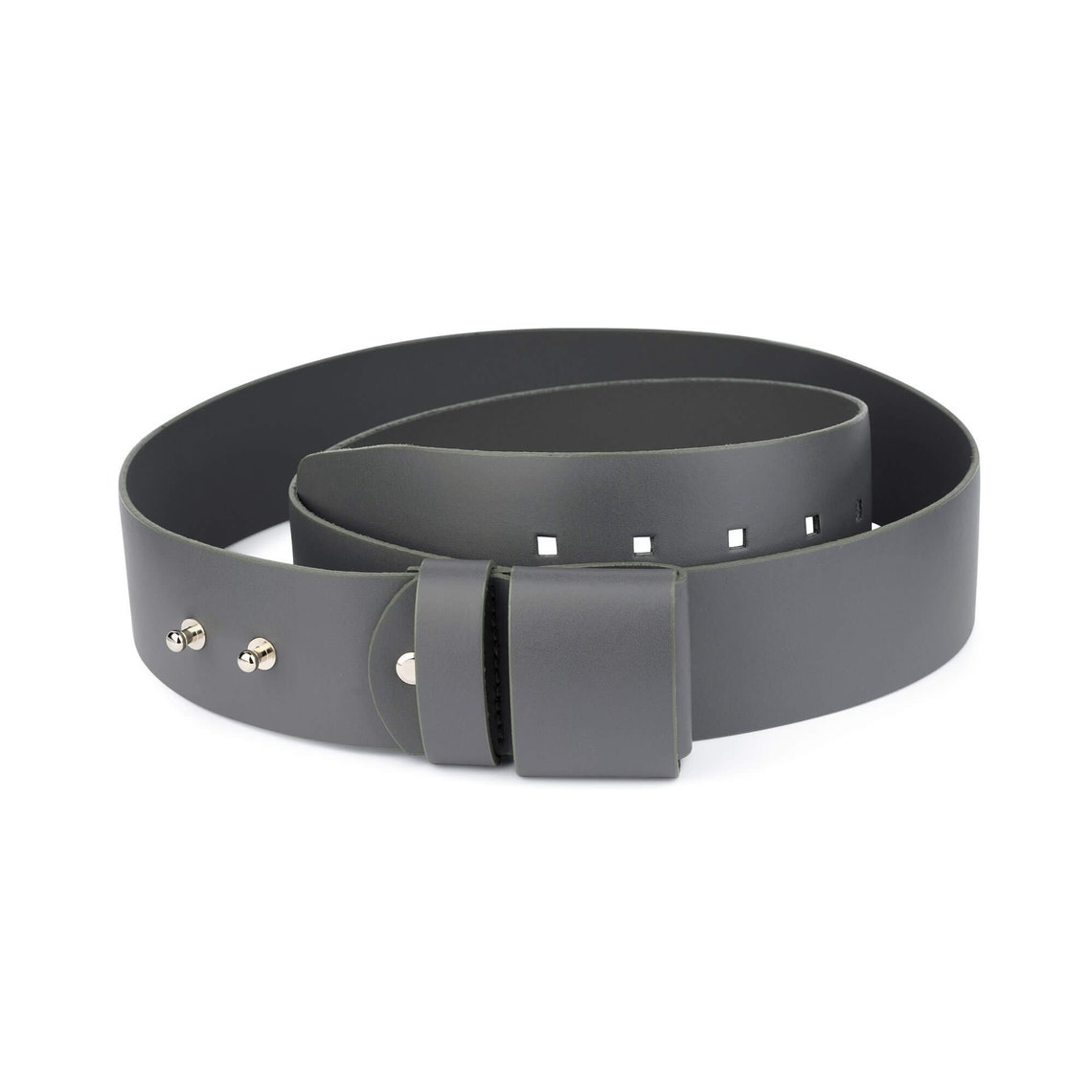 Womens Gray Belt 2 Inch Leather Belt Fashion Belt for Etsy UK