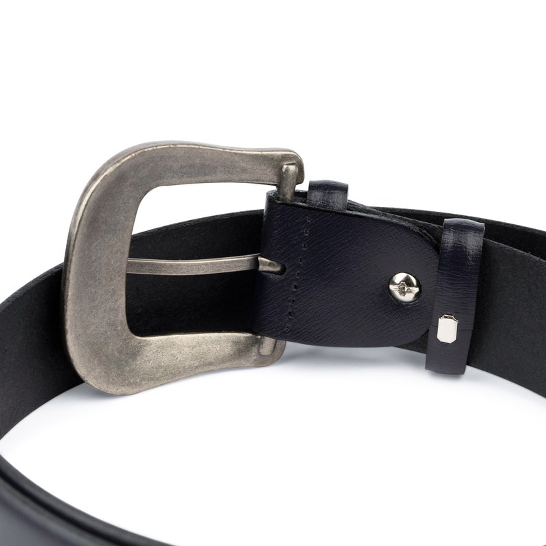 navy blue designer belt mens