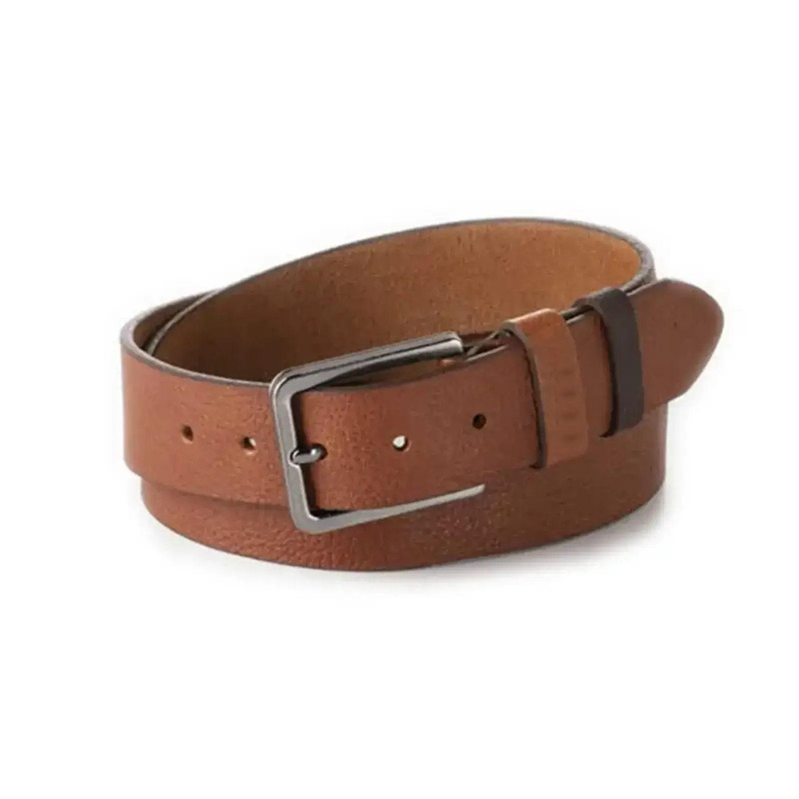 Cintura Uomo In Vera Pelle Marrone Taglie Forti 105-175 Cm Con Fibbia Automatica - Foto 4