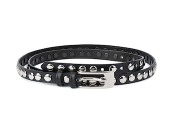 ANN DEMEULEMEESTER Vintage Studded Leather Belt, Gothic Style