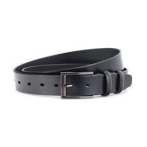 100 Percent Leather Mens Belt Black Full Grain 1 3/8 Inch Genuine Leather Belt