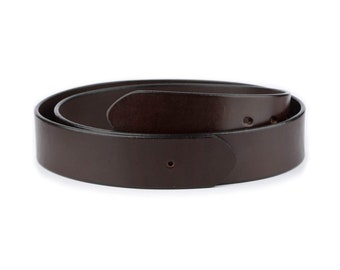 Thick Leather Belt Strap For Buckle Coffee Brown 1 1/2 Inch Mens Genuine Leather Strap For Belt