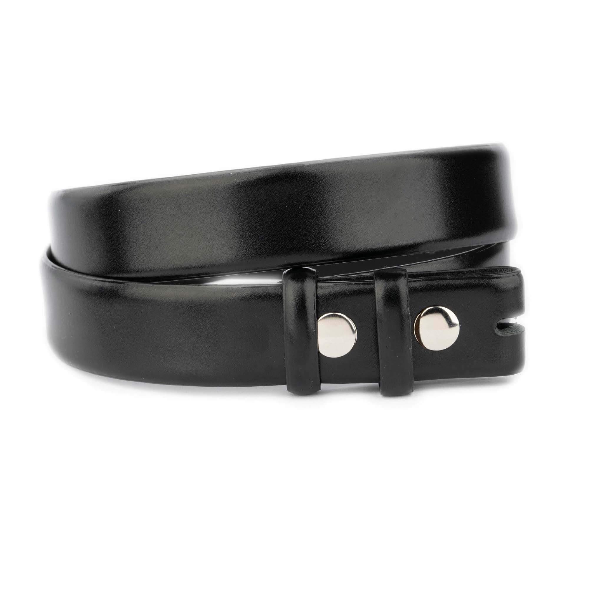 Mens Black Belt Snap Buttons For Changeable Buckles 1 3/8 Inch Replacement Genuine Leather Belt Strap For Buckles 35 Mm