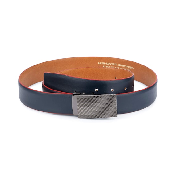 Leather Belt Blue Mens Belts Mens 