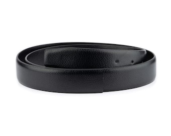 Textured Black Vegan Leather Belt Strap For Buckles 1 3/8 Inch Leather Strap For Belt