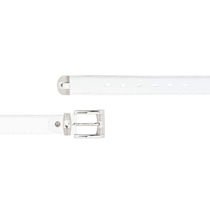 White Leather Belt With Silver Metal Tip Genuine Leather Men Belt For Dress 30 Mm