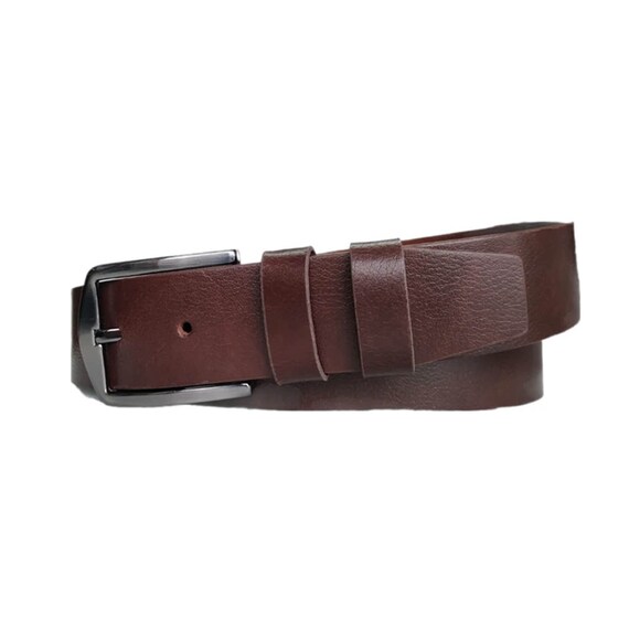 Large ceinture homme pour jean Ceinture en cuir véritable marron