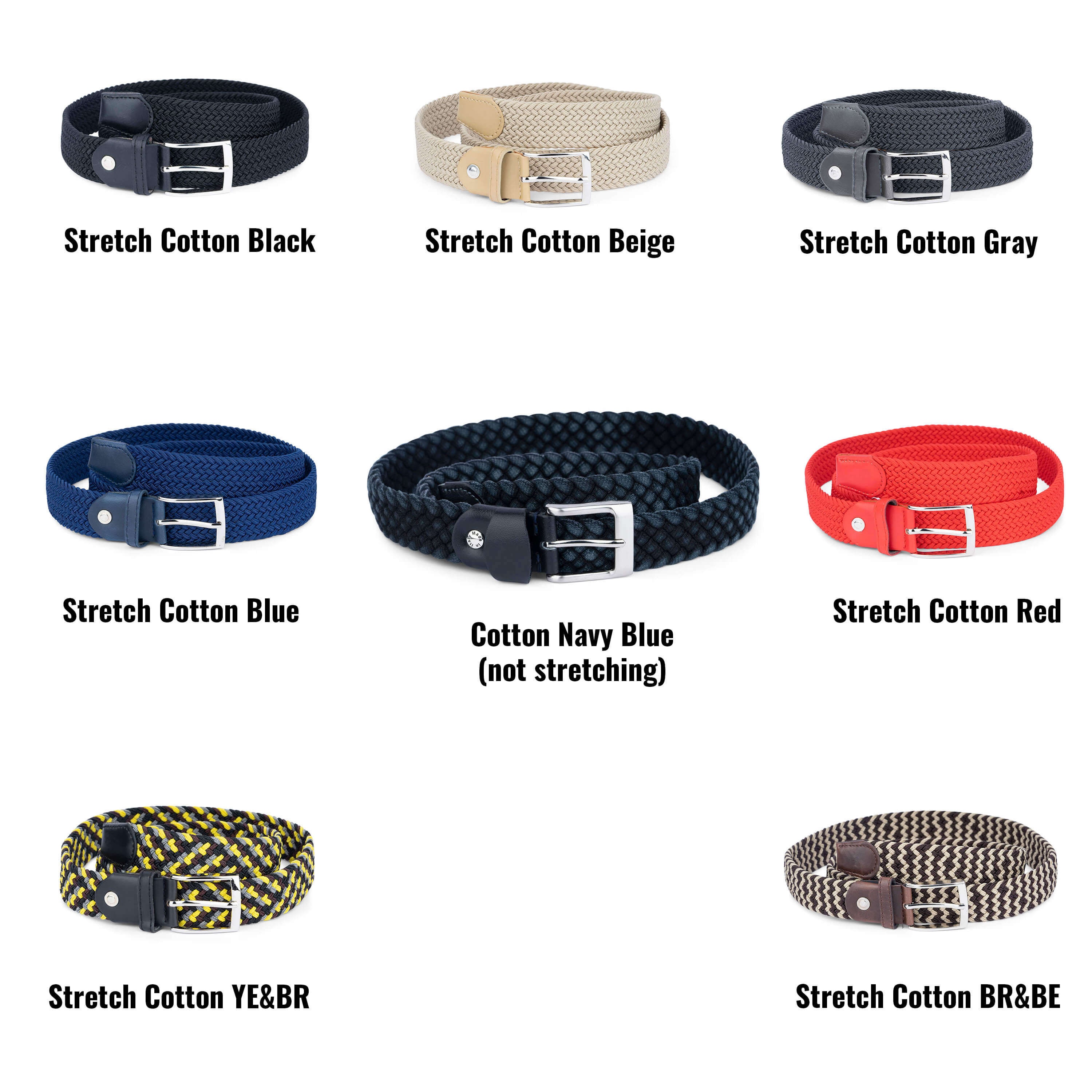 BR stretch belt VONSELY Stretch Belt, Elastic Belts Braided Fabric Belt  main image 4