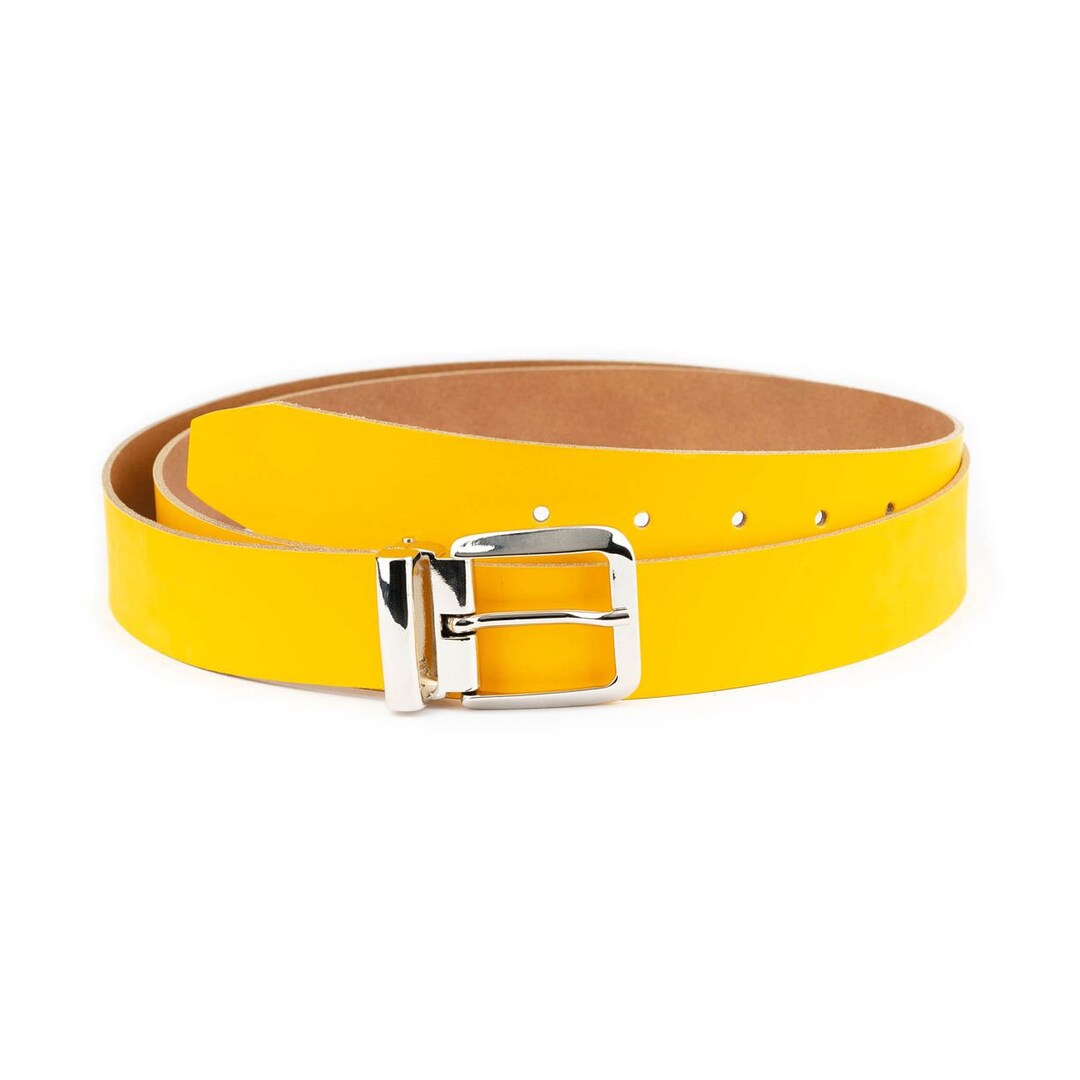 New Doublet 23AW Yellow Leather Belt, 135cm, 11 Holes, Used