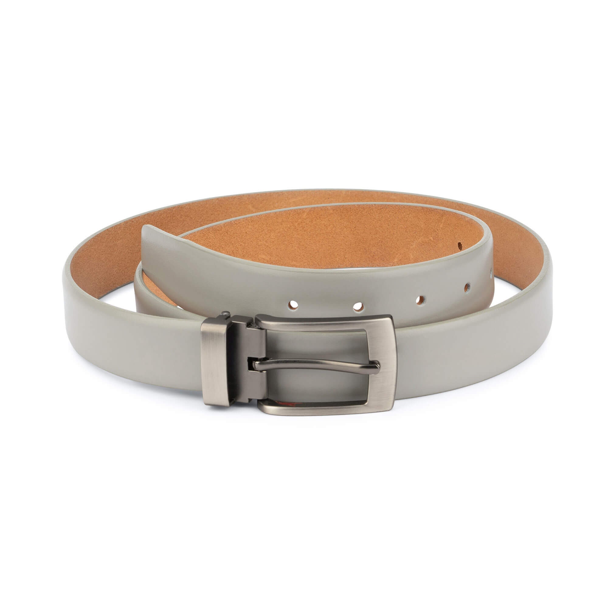 Gray Leather Belt Mens Gray Mens Belt Men's Grey Etsy