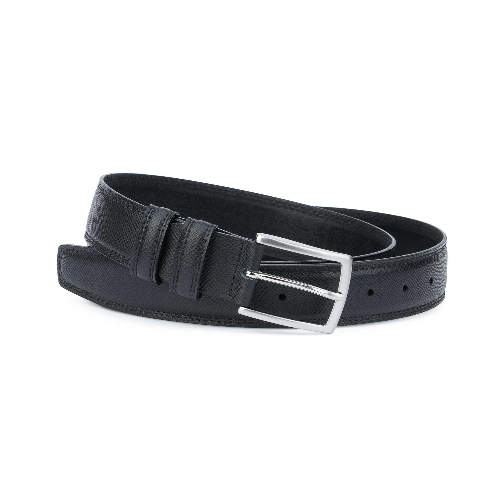 3 cm Saffiano Ceinture En Cuir En Noir Hommes Ceintures classique robe MADE IN ITALY 3 cm Saffiano Ceinture En Cuir En Noir Hommes Ceintures classique robe MADE IN ITALY