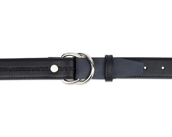 Mens D Ring Belt - Black Full Grain Leather Belt - Leather D Mens D Ring Belt - Black Full Grain Leather Belt - Leather D