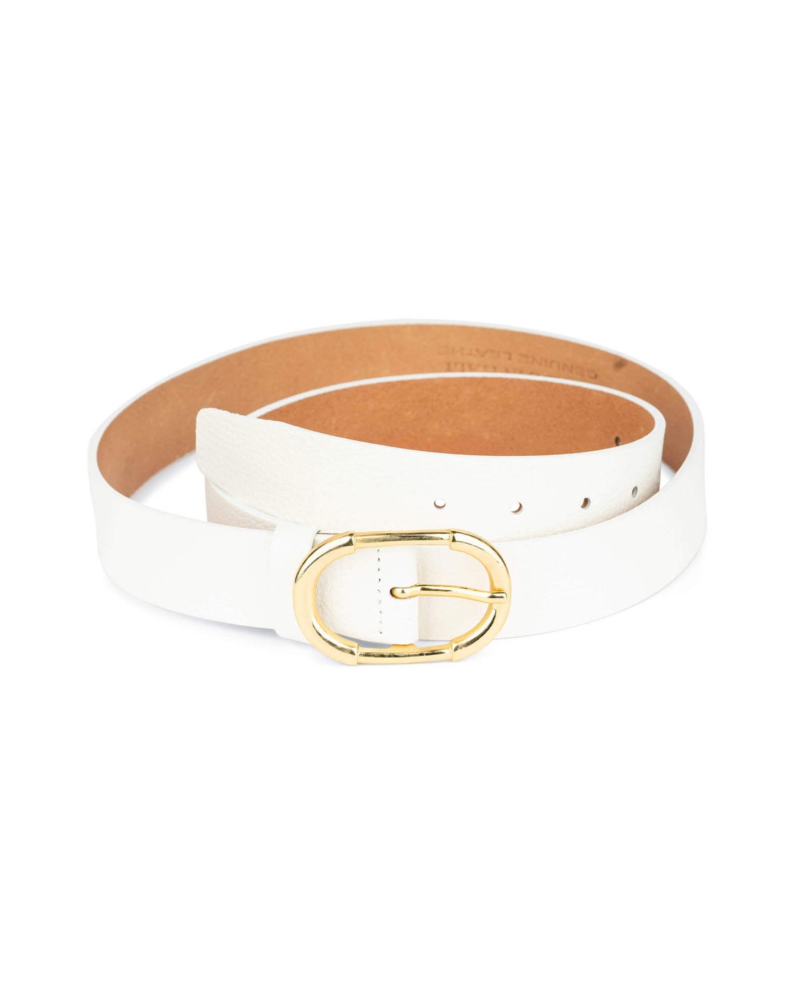 White Belt With Gold Buckle Womens White and Gold Belt - Etsy