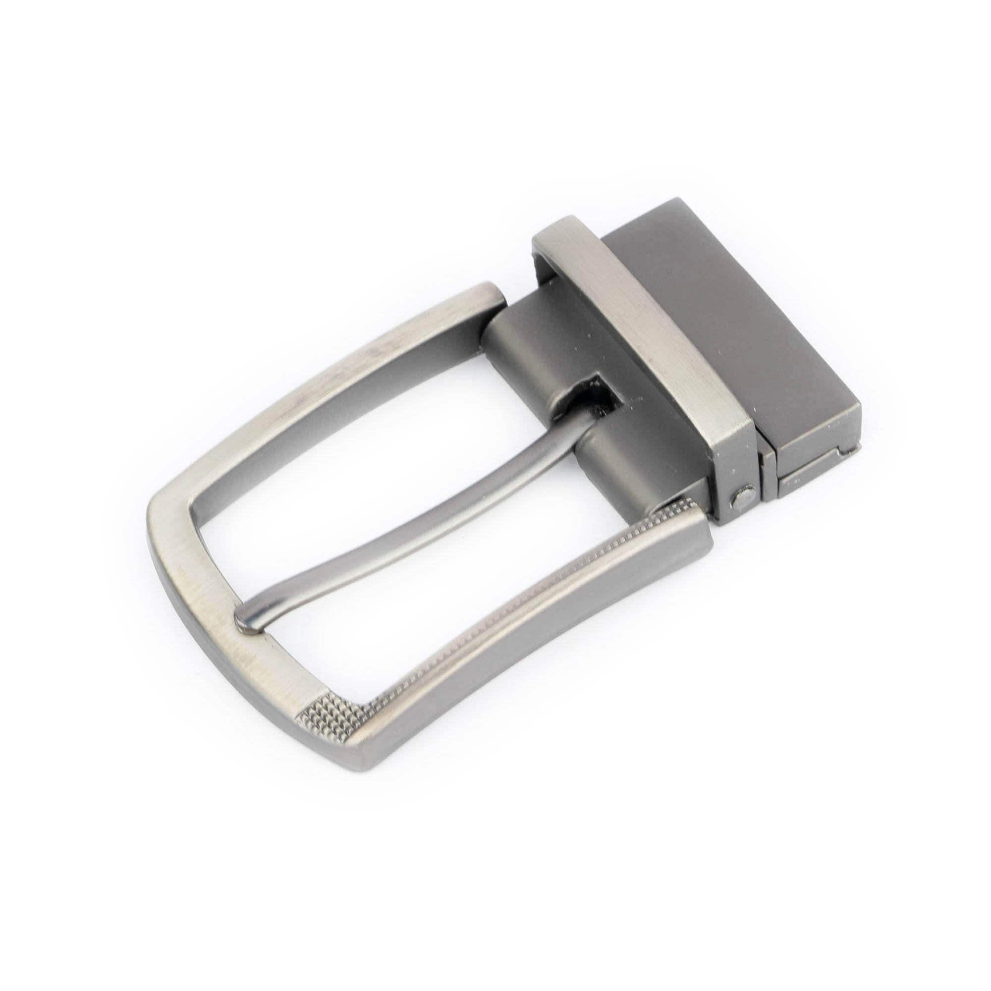 1 3/8 inch (35 mm) Nickel Free Reversible Clamp Belt Buckle Silver