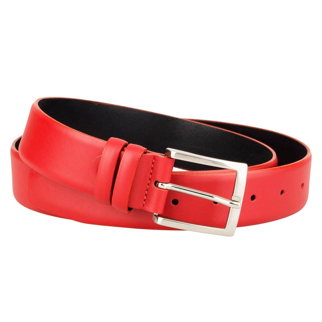 Womens Red Leather Belt Genuine Italian Leather Mens Belts - Etsy