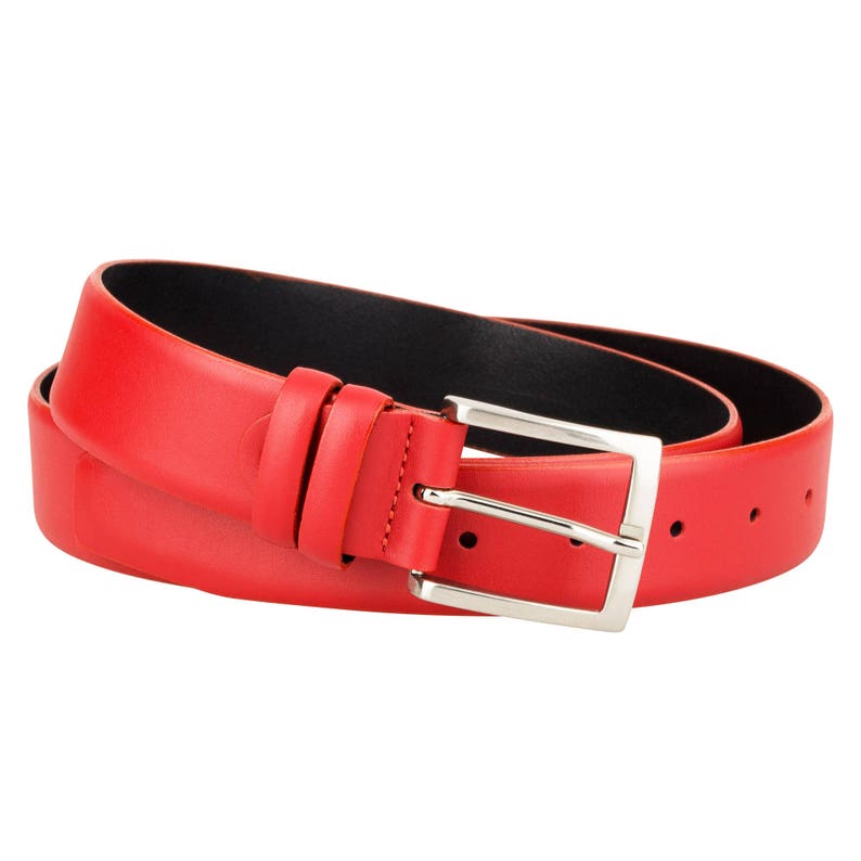 Womens Red Leather Belt Genuine Italian Leather Mens Belts Etsy