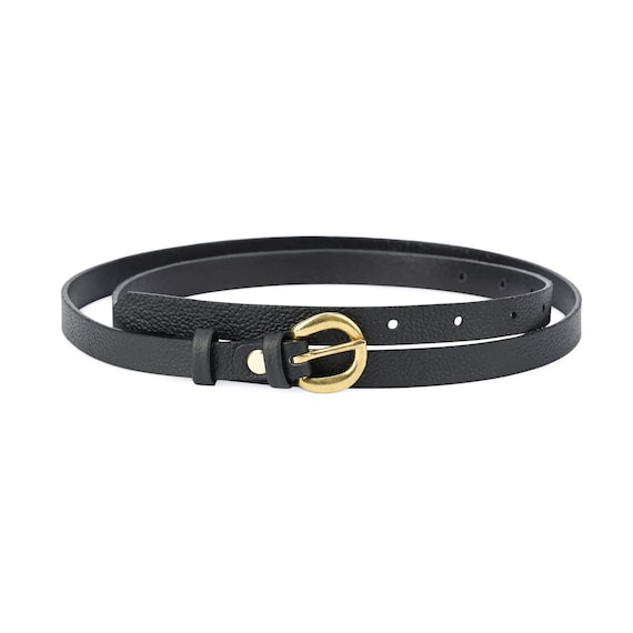 Belt With Brass Buckle Women's Thin Belt Brass Buckle Belt 15 Mm Black Belt  With Brass Buckle Women's Thin Black Belt -  Canada