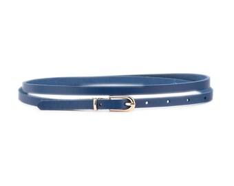 Cintura Donna Skinny In Pelle Sintetica FATASH - Fibbia Regolabile In Oro, Colori Vivaci, Stile Vintage, Ideale Per Vestiti E Jeans