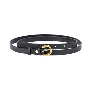 Black Belt With Gold Buckle - Belt For Children - Boys Belts - Brass Buckle Belt - Girls Leather Belt - Leather Belt For Kids
